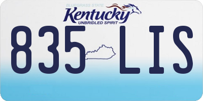 KY license plate 835LIS