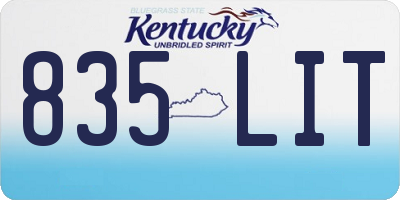 KY license plate 835LIT