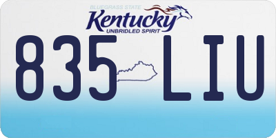 KY license plate 835LIU
