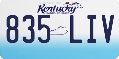 KY license plate 835LIV