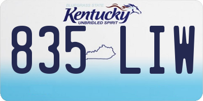 KY license plate 835LIW