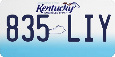 KY license plate 835LIY