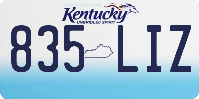 KY license plate 835LIZ