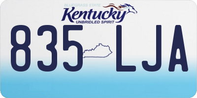 KY license plate 835LJA