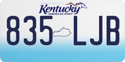 KY license plate 835LJB