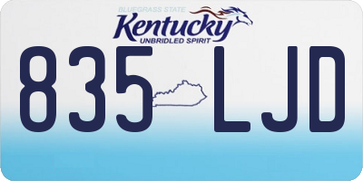 KY license plate 835LJD