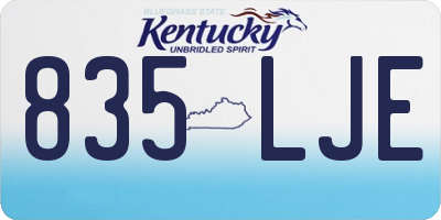 KY license plate 835LJE