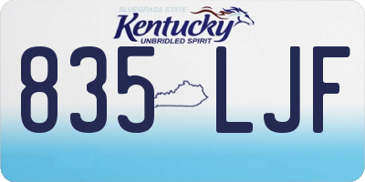KY license plate 835LJF