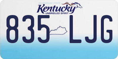 KY license plate 835LJG
