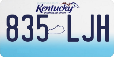 KY license plate 835LJH