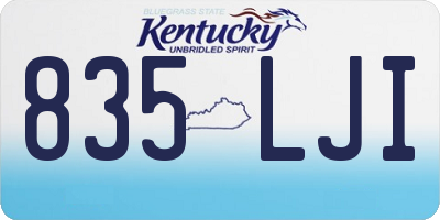 KY license plate 835LJI