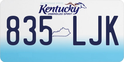 KY license plate 835LJK