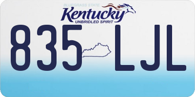 KY license plate 835LJL
