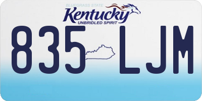 KY license plate 835LJM