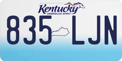 KY license plate 835LJN