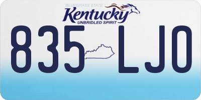 KY license plate 835LJO