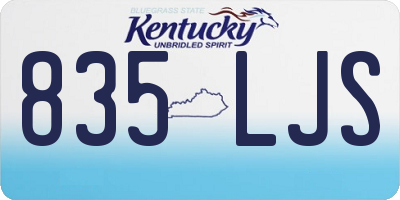KY license plate 835LJS