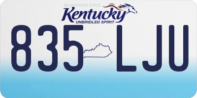 KY license plate 835LJU