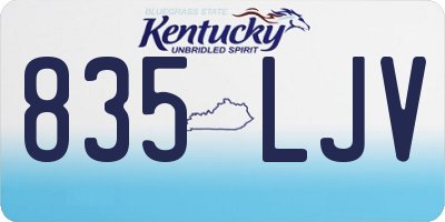 KY license plate 835LJV