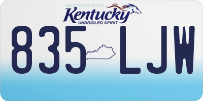 KY license plate 835LJW