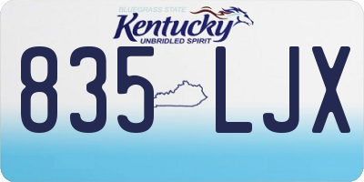 KY license plate 835LJX