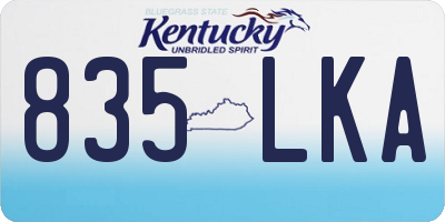 KY license plate 835LKA