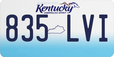 KY license plate 835LVI