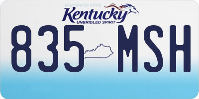 KY license plate 835MSH