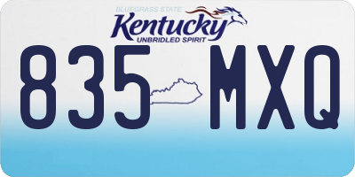 KY license plate 835MXQ