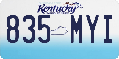 KY license plate 835MYI