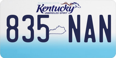 KY license plate 835NAN