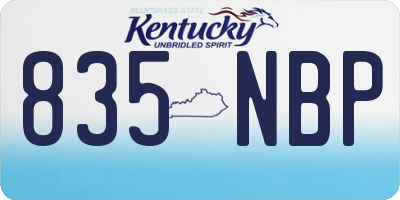 KY license plate 835NBP