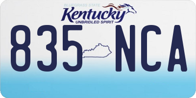 KY license plate 835NCA