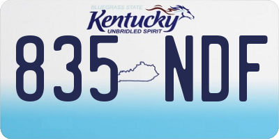 KY license plate 835NDF