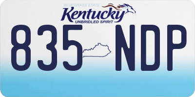 KY license plate 835NDP