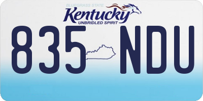 KY license plate 835NDU