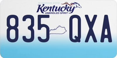 KY license plate 835QXA