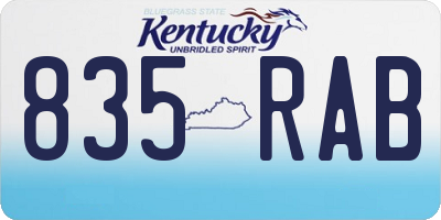 KY license plate 835RAB