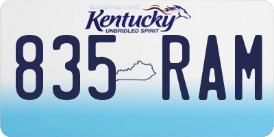 KY license plate 835RAM