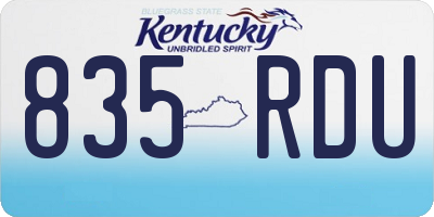 KY license plate 835RDU