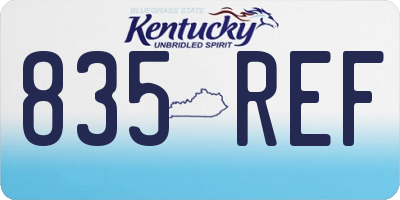 KY license plate 835REF