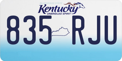 KY license plate 835RJU