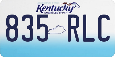 KY license plate 835RLC