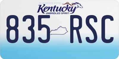 KY license plate 835RSC