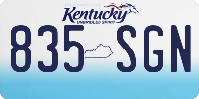 KY license plate 835SGN