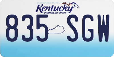 KY license plate 835SGW