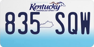 KY license plate 835SQW