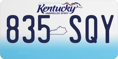 KY license plate 835SQY