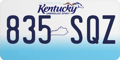 KY license plate 835SQZ