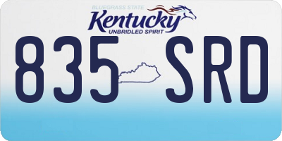 KY license plate 835SRD